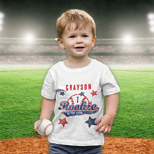 Baseball Rookie of the Year 1st Birthday Party Baby T-Shirt