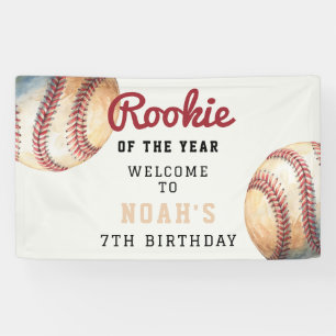 Baseball Rookie of the Year 7th Birthday Welcome  Banner