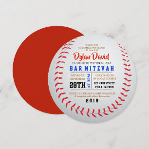 BASEBALL ROUND Bar Bat Mitzvah Invitation