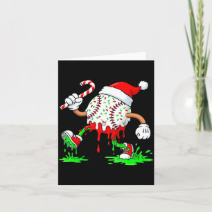 Baseball Santa Hat Christmas Ice Cream Drip Candy  Card
