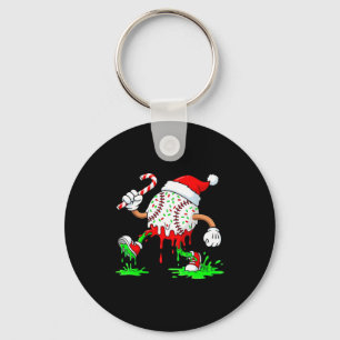 Baseball Santa Hat Christmas Ice Cream Drip Candy Keychain