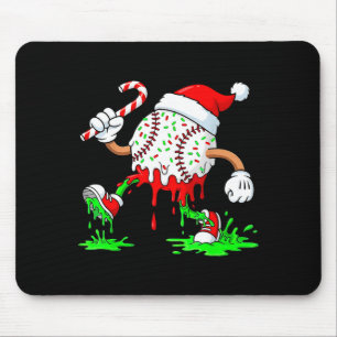 Baseball Santa Hat Christmas Ice Cream Drip Candy Mouse Pad