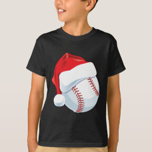 Baseball Santa Hat Men Boys Christmas Xmas  T-Shirt