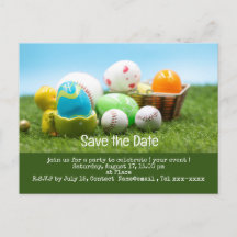 Baseball save the date for EASTER Holiday Postca