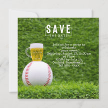 Baseball save the date for Party with Beer