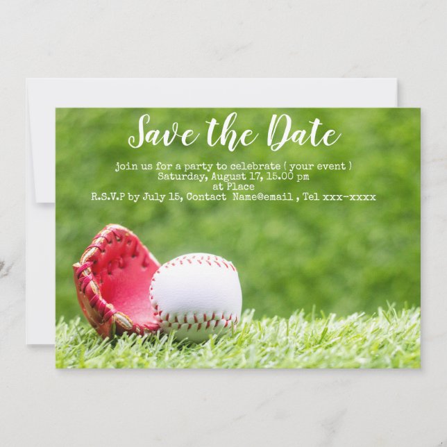 Baseball save the date  invitation (Front)
