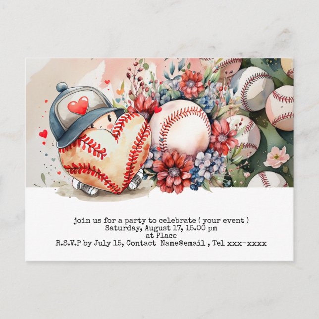 Baseball save the date  postcard (Front)