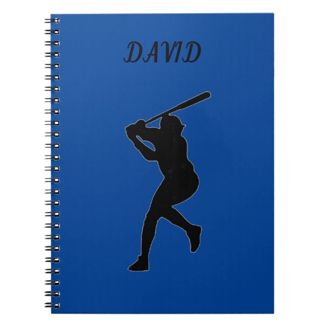 BASEBALL SCHOOL NOTEBOOK WITH CUSTOM NAME. (Front)