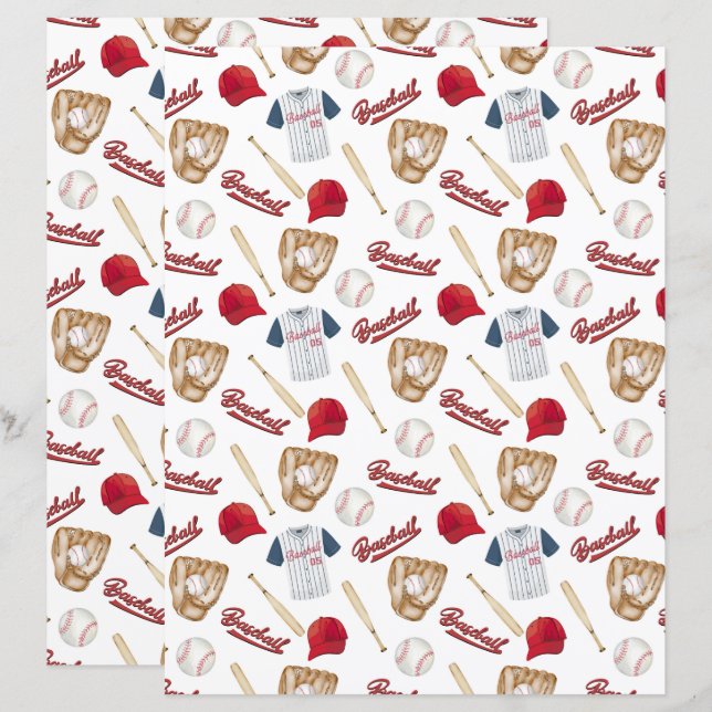 Baseball Scrapbook Paper (Front/Back)