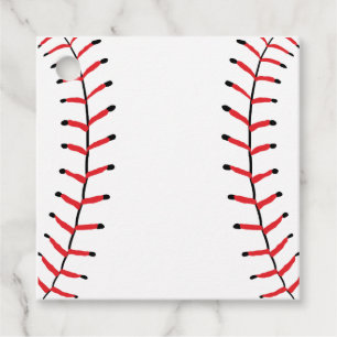 Baseball Seams Sports Style Baseball Theme Favour Tags