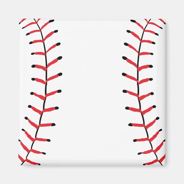 Baseball Seams Sports Style Baseball Theme Magnet (Front)