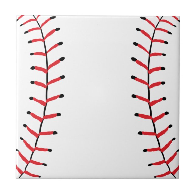 Baseball Seams Sports Style Baseball Theme Tile (Front)