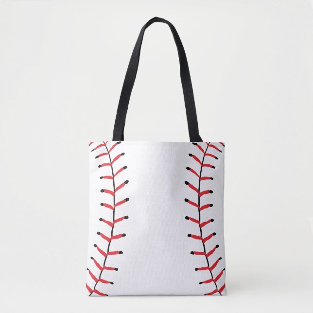 Baseball Seams Sports Style Baseball Theme Tote Bag (Front)