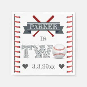 Baseball Second Birthday Personalized Napkin