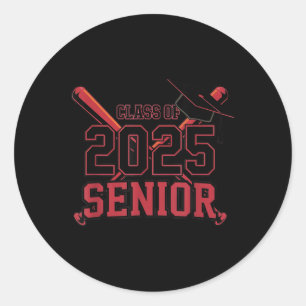 Baseball Senior 2025 Graduation Cl Classic Round Sticker