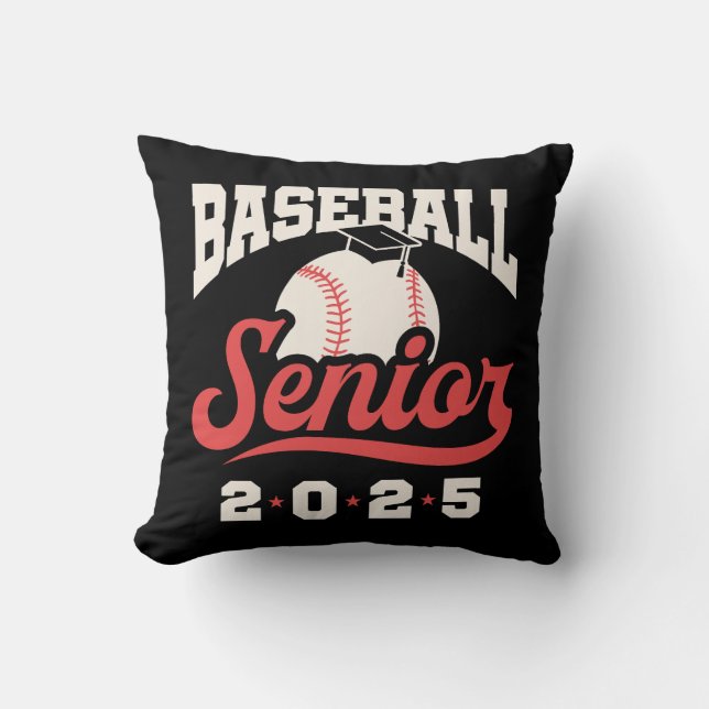 Baseball Senior Class 2025 Throw Pillow (Front)