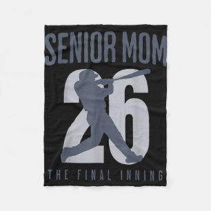 Baseball senior mom 2026 final inning mama class fleece blanket