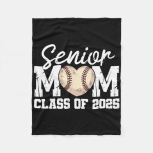 Baseball Senior Mom Cl Of 2025 Graduate Senior Mam Fleece Blanket