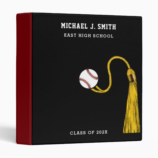 Baseball Senior Scrapbook 3 Ring Bind Binder (Front/Spine)