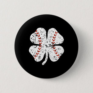 Baseball Shamrock St Patricks Day Pitcher Hitter B 2 Inch Round Button