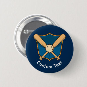 Baseball Shield 2 Inch Round Button