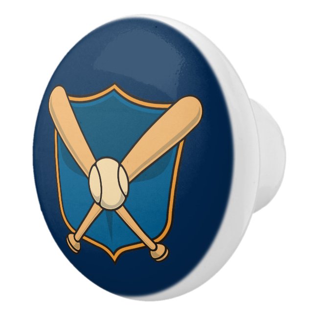 Baseball Shield Ceramic Knob (Right)