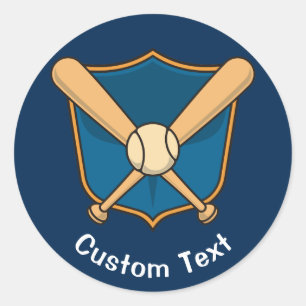 Baseball Shield Classic Round Sticker