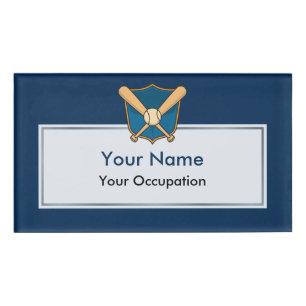 Baseball Shield Name Tag