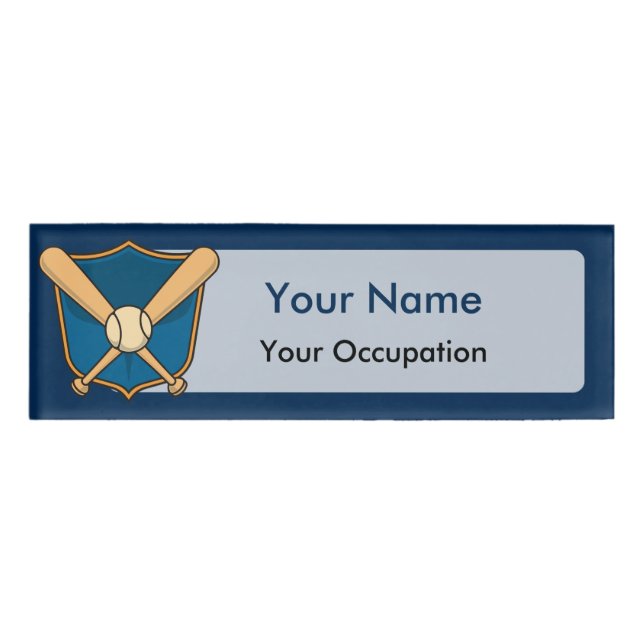 Baseball Shield Name Tag (Front)