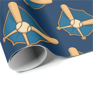 Baseball Shield Wrapping Paper