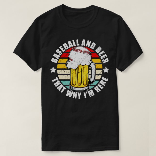 Baseball Shirt Beer Shirt Vintage Baseball Lover B (Design Front)