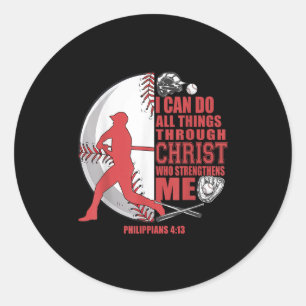 Baseball-shirt Kids Christ Boys Girls Bible Verse Classic Round Sticker