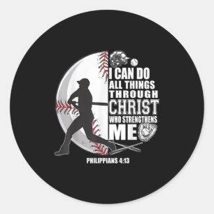 Baseball-shirt Kids Jesus Girl Christ Boy Bible Ve Classic Round Sticker