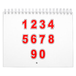 Baseball Shirt Numbers Calendar