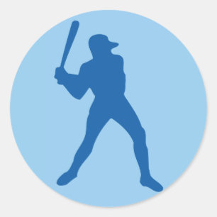 baseball silhouette classic round sticker