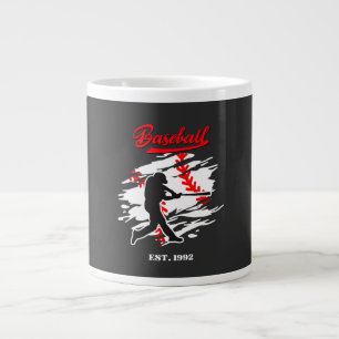 Baseball Silhouette Graphic Design – EST. 1992 Large Coffee Mug
