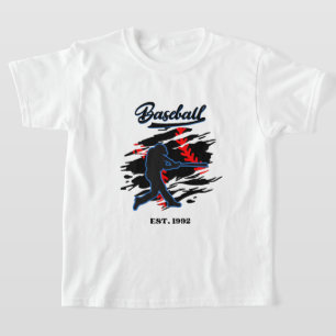 Baseball Silhouette Graphic Design – EST. 1992  T-Shirt