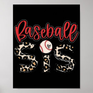 Baseball Sis Vintage Sport Lover Sister Mothers Da Poster