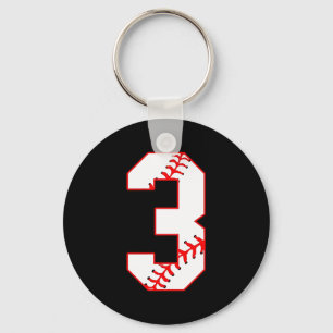 Baseball Sister I'm Just Here For Number Player 3 Keychain