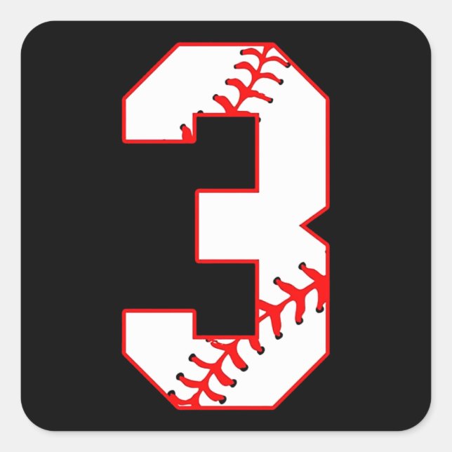 Baseball Sister I'm Just Here For Number Player 3 Square Sticker (Front)