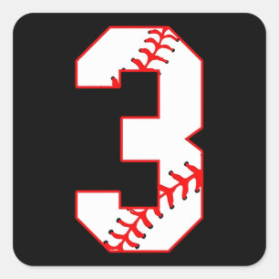 Baseball Sister I'm Just Here For Number Player 3 Square Sticker