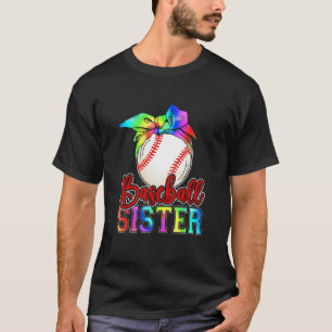 Baseball Sister Leopard Heart Mothers Day Girls Wo T-Shirt