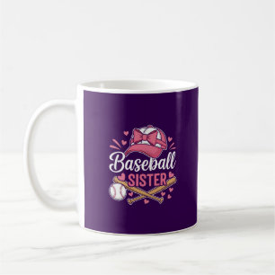 Baseball Sister Pink Bow Coffee Mug