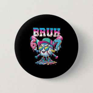 Baseball Six Seven 67 6 7 Meme Funny Boys Ice Crea 2 Inch Round Button
