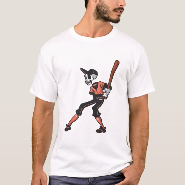 baseball skeleton design for baseball players T-Shirt (Front)