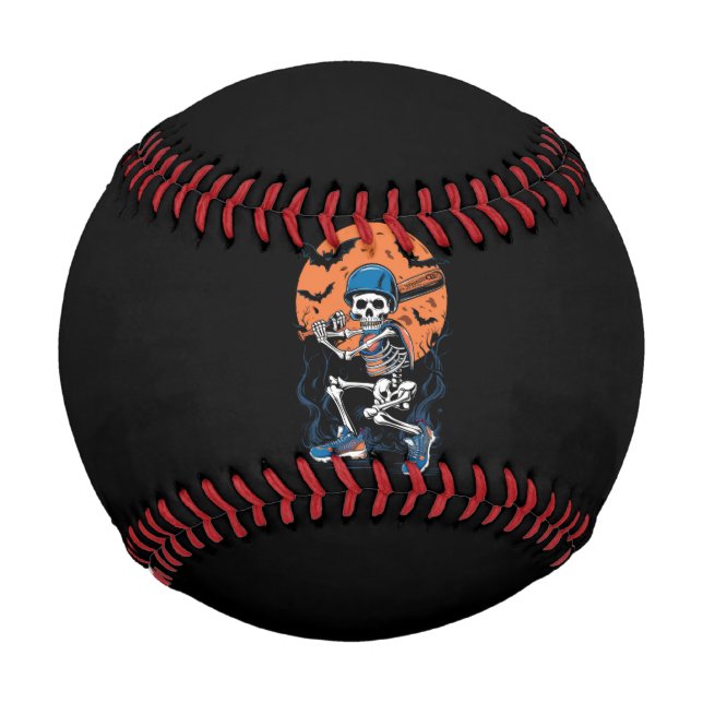 Baseball Skeleton Halloween Baseball Halloween (Front)