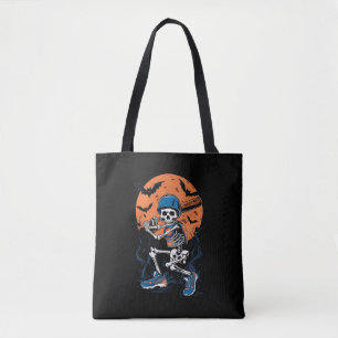 Baseball Skeleton Halloween Baseball Halloween Tote Bag