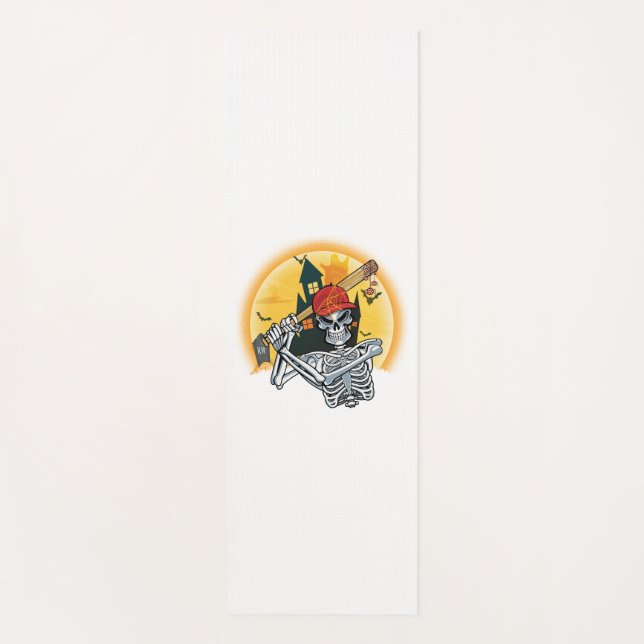 Baseball Skeleton Halloween Baseball Halloween Yoga Mat (Front)