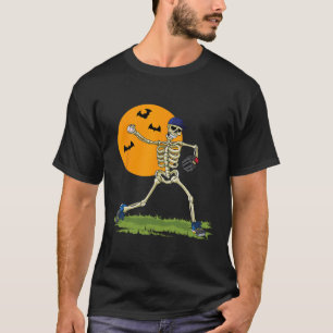 Baseball Skeleton Halloween Men Boys Baseball Hall T-Shirt