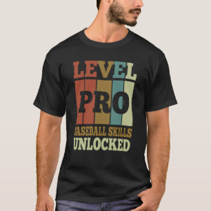 Baseball Skills Pro Unlocked Vintage Style Unique T-Shirt